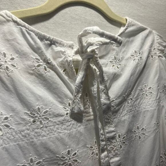 Madewell White Eyelet Keyhole Peplum Top - Picture 6 of 8